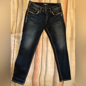 Silver (Suki) cropped dark skinny jeans